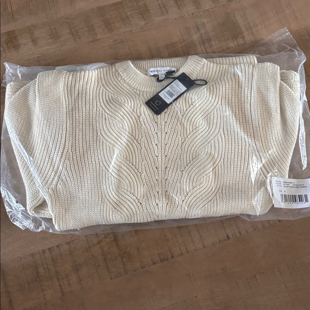 Rebecca Minkoff Daisy Sweater Dress Open Back Small Winter White NWT BRAND NEW! - Picture 4 of 6